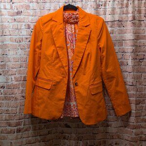 Free Assembly Blazer Sleeveless Blouse Combo Vibrant Orange Size Small NWT